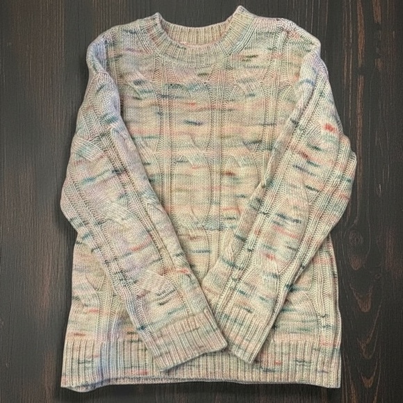American Eagle Outfitters Sweaters - American Eagle Outfitters | Cream Multicolor Whoa So Soft Cable Knit Sweater